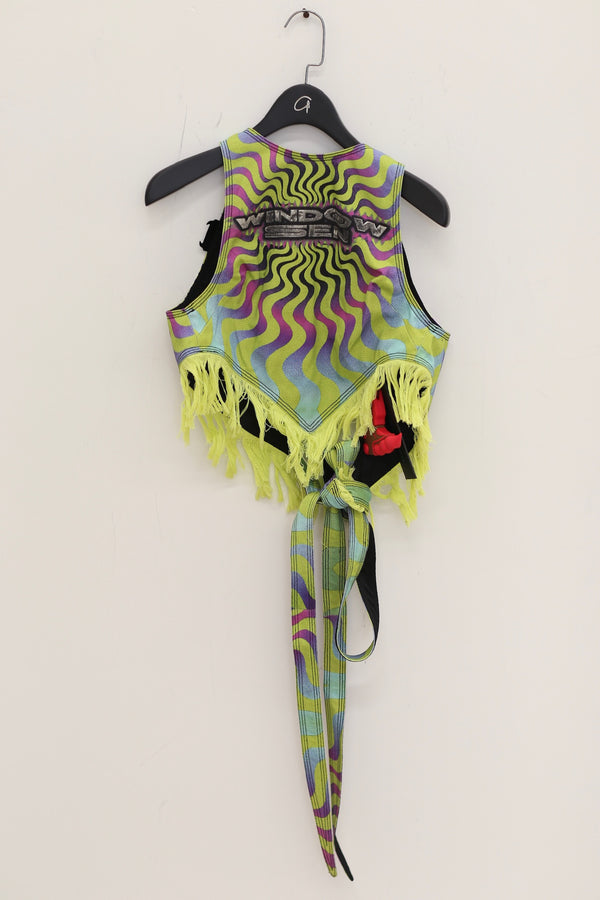 WINDOWSEN Patterned frayed top 24T012YL